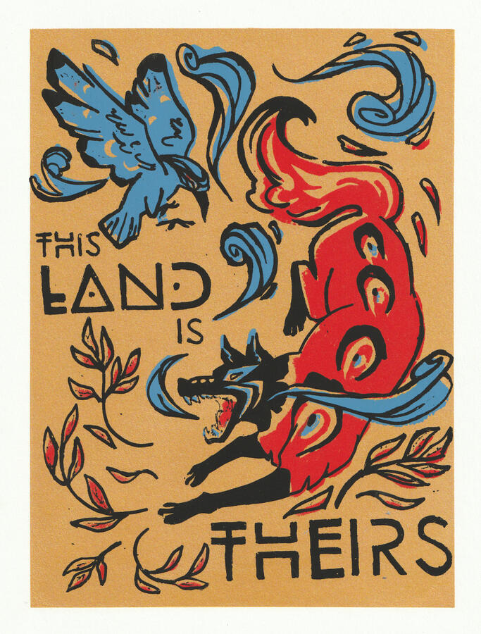 Screenprint - The land is theirs