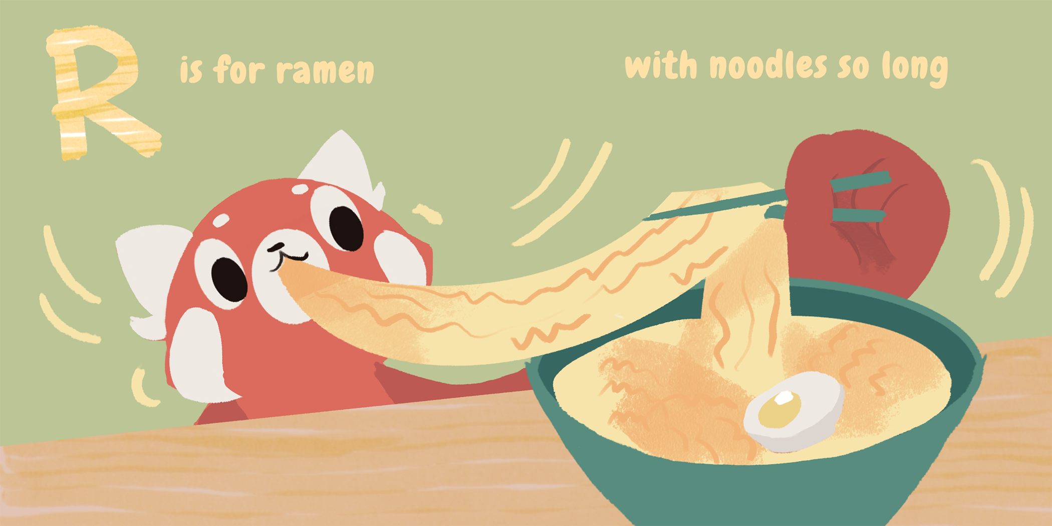 Mixed media Alphabet book - R is for Ramen!