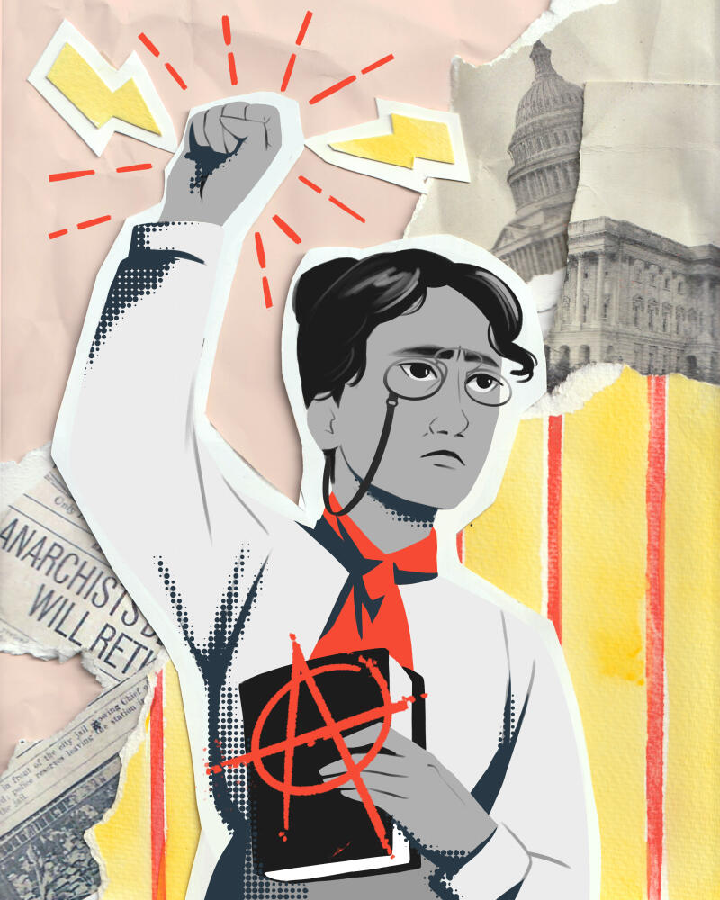Mixed media collage - Tribute to Emma Goldman