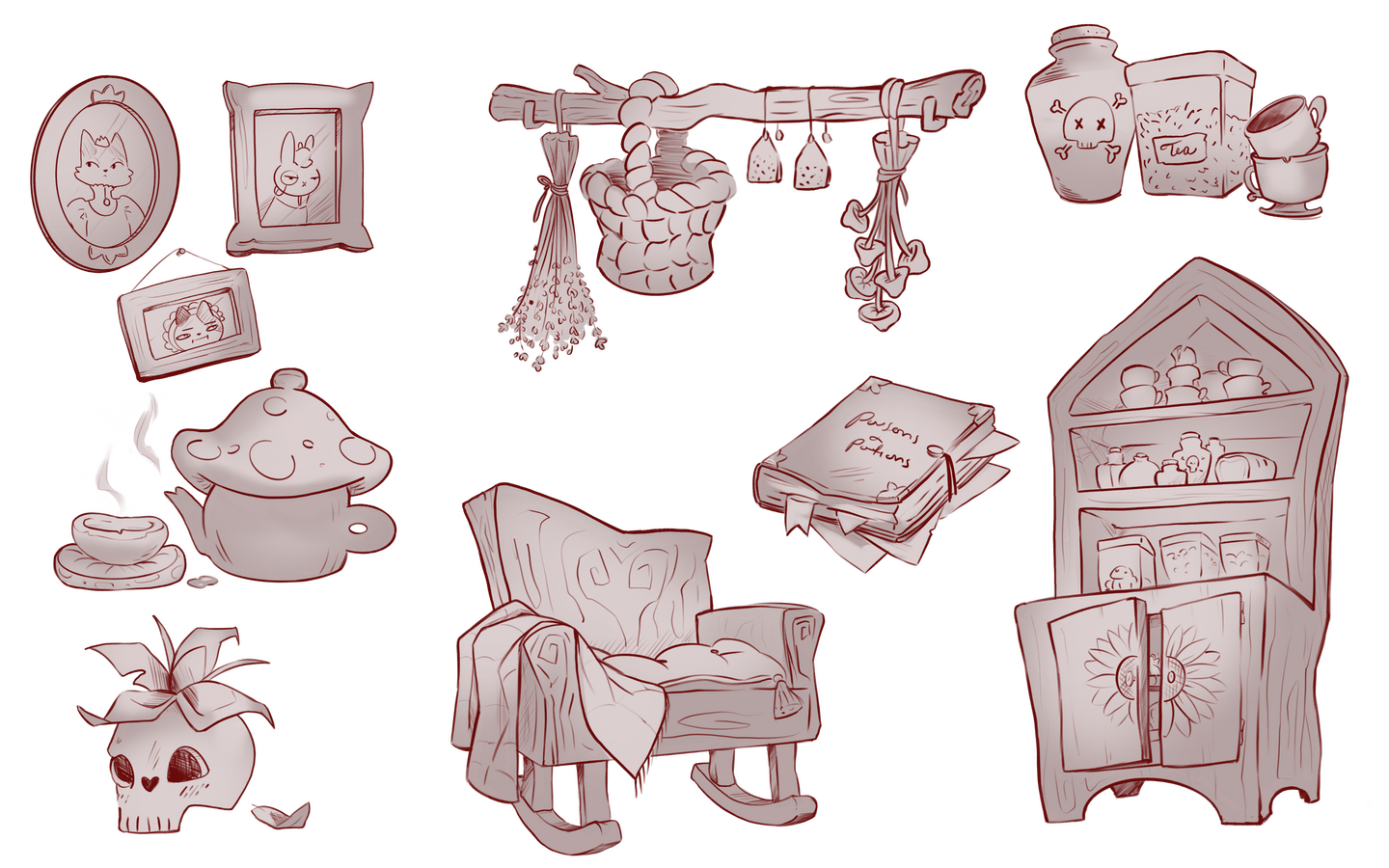 Fig's cottage: Interior props